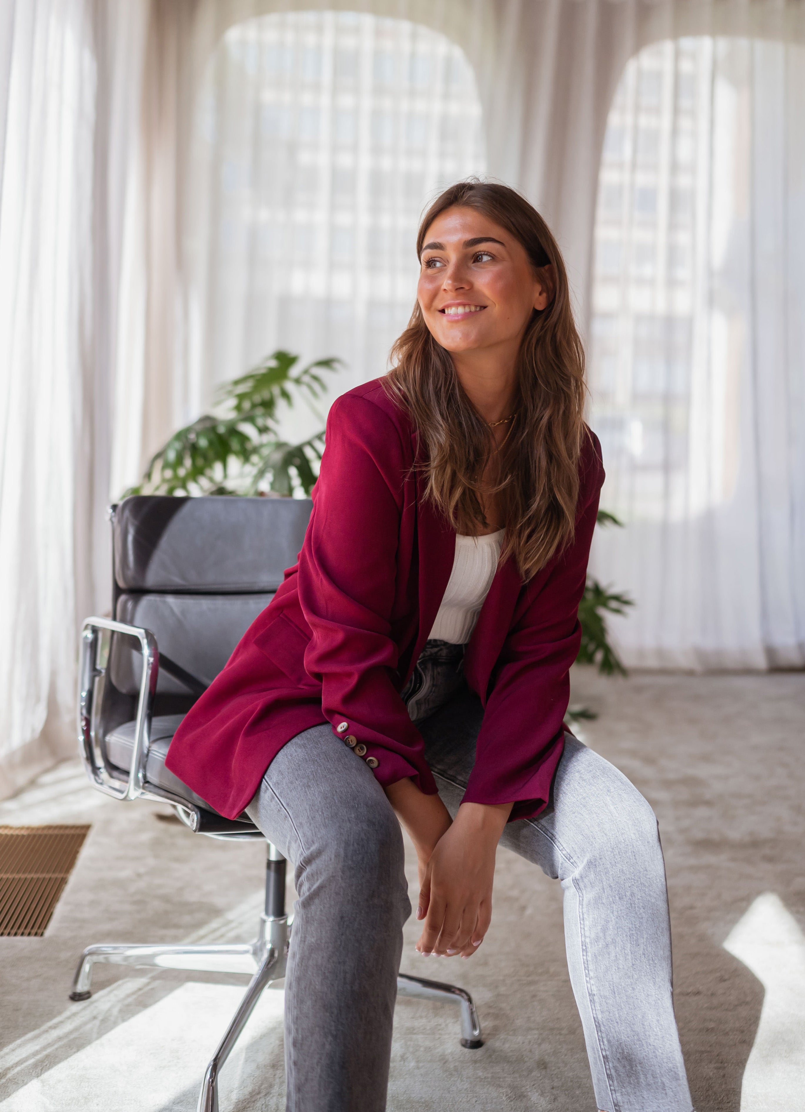 Burgundy Wesley Blazer