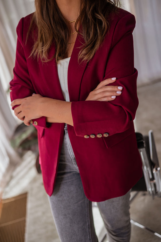 Burgundy Wesley Blazer