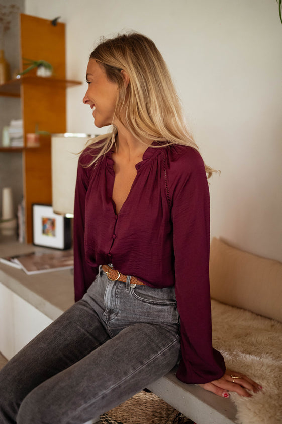 Burgundy Janelle Blouse