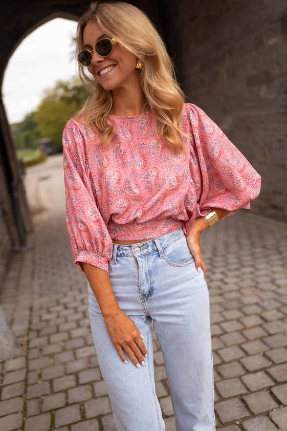 Pink Patterned Karlou Blouse