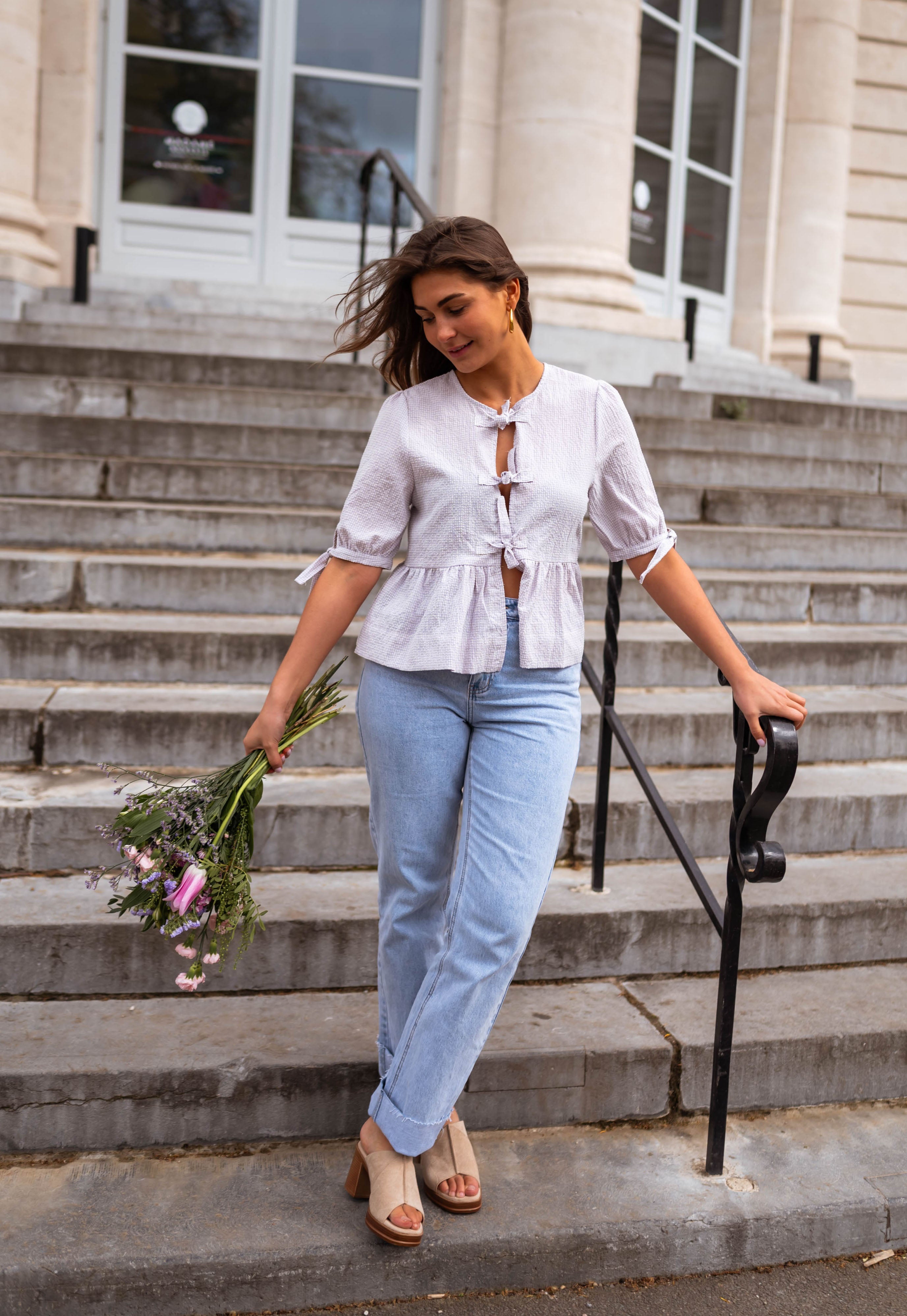 Lilac Gingham Myral Blouse