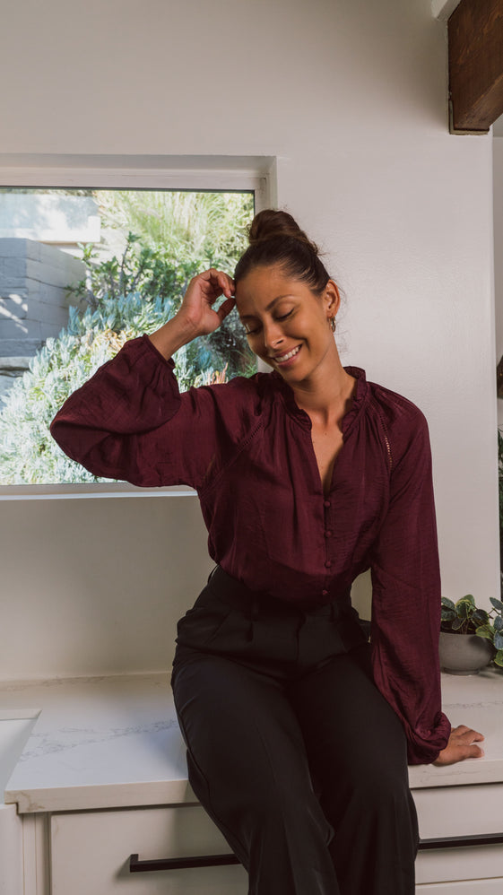 Burgundy Janelle Blouse