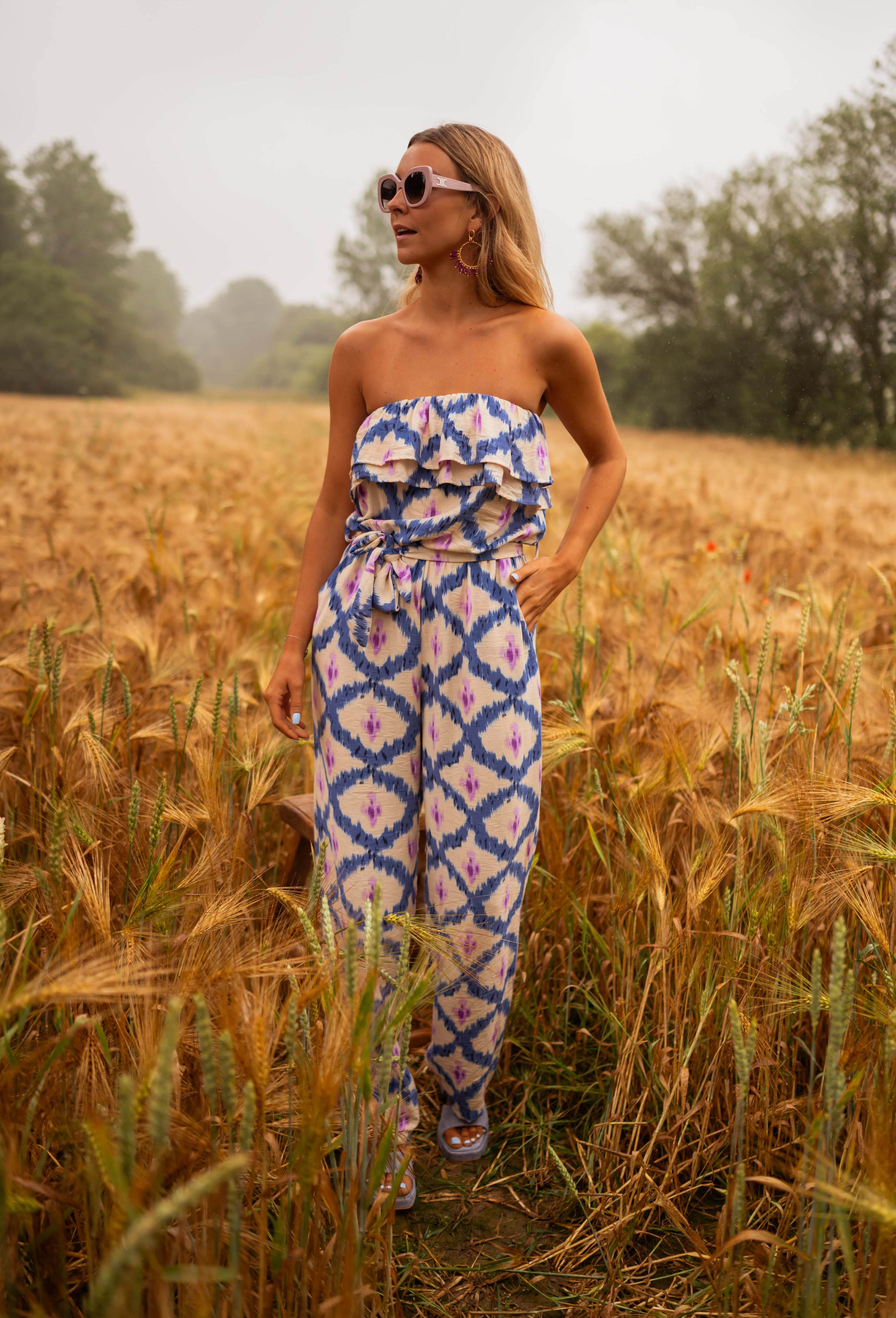 Blue and Pink Teus Jumpsuit