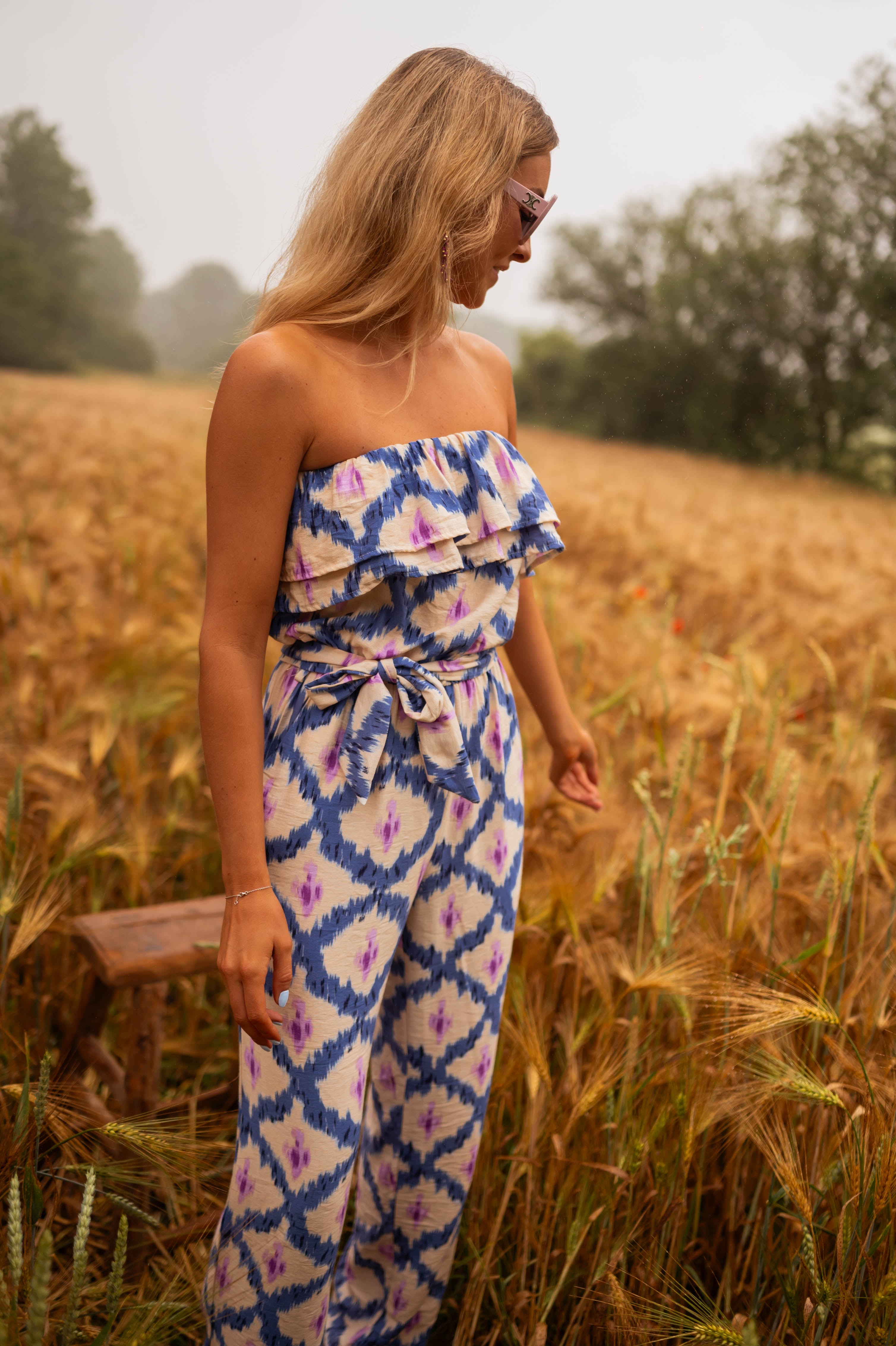 Blue and Pink Teus Jumpsuit