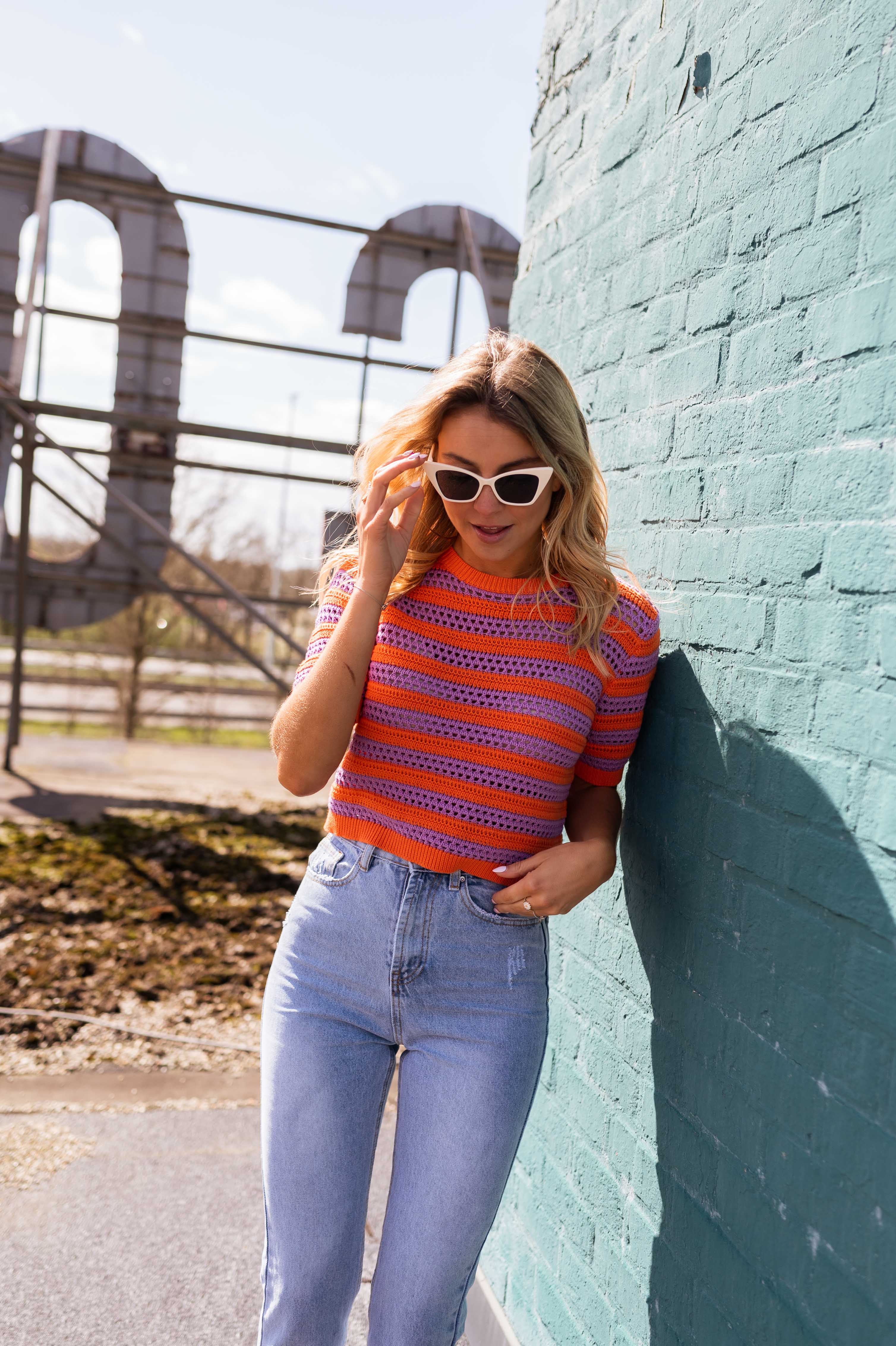 Orange and Purple Inya Crochet Top