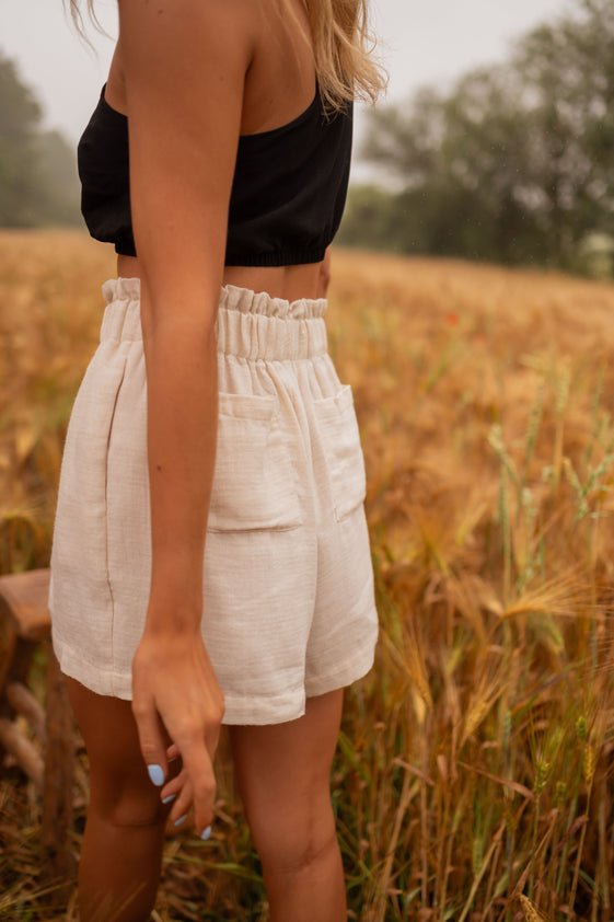 Beige Alec Shorts