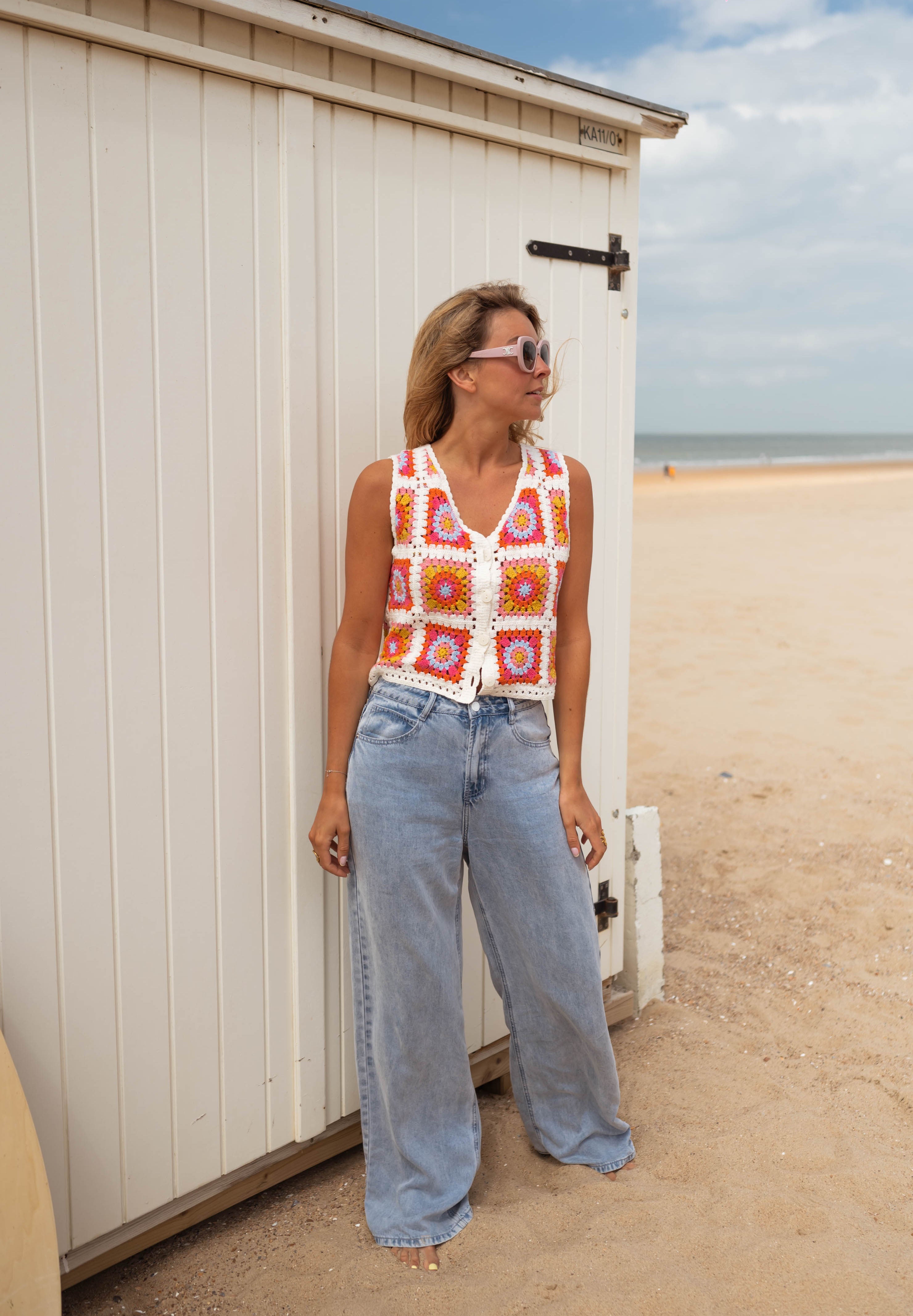 Pink and Orange Sleeveless Aimee Top