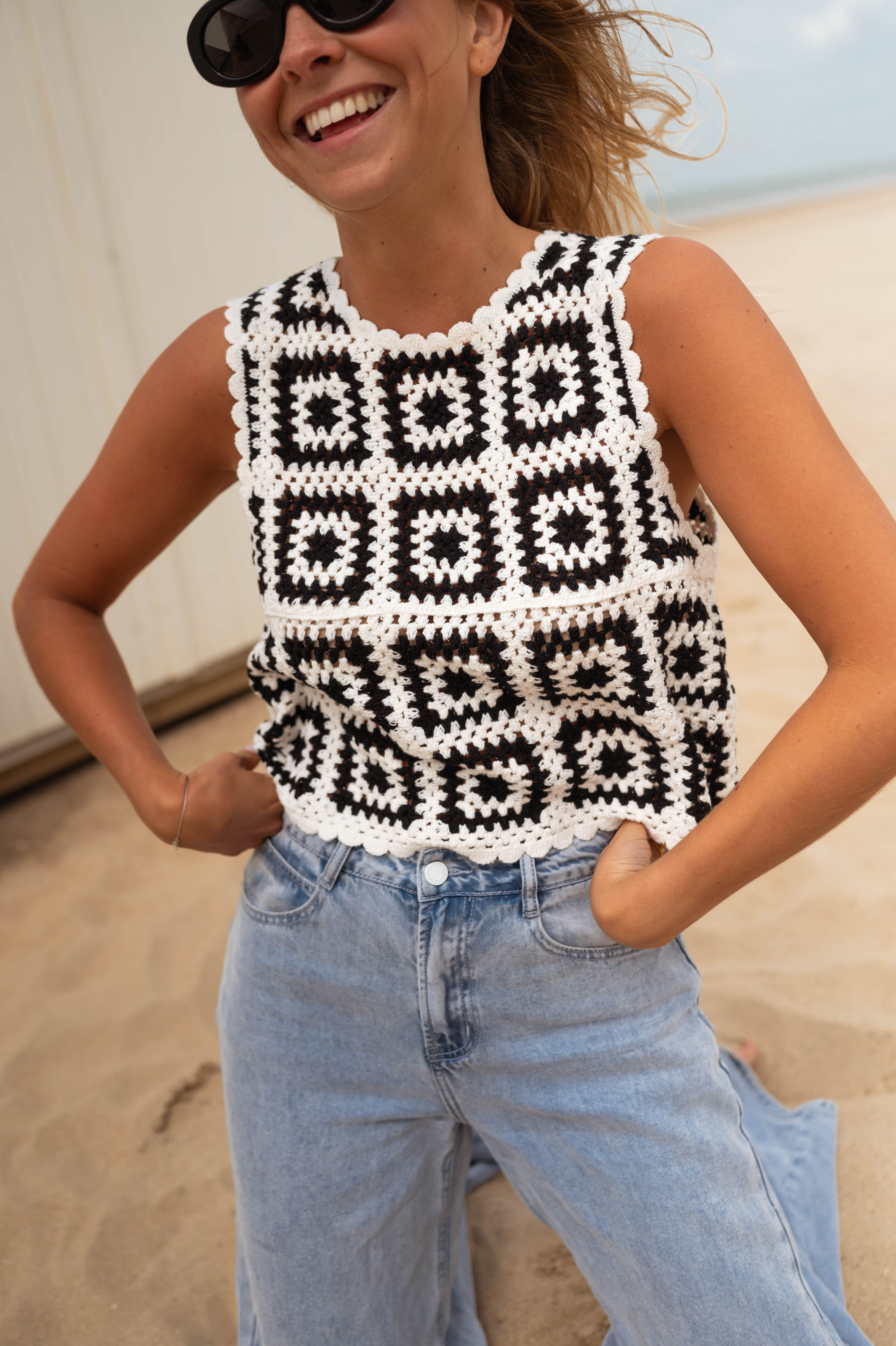 Black and White Celestin Top