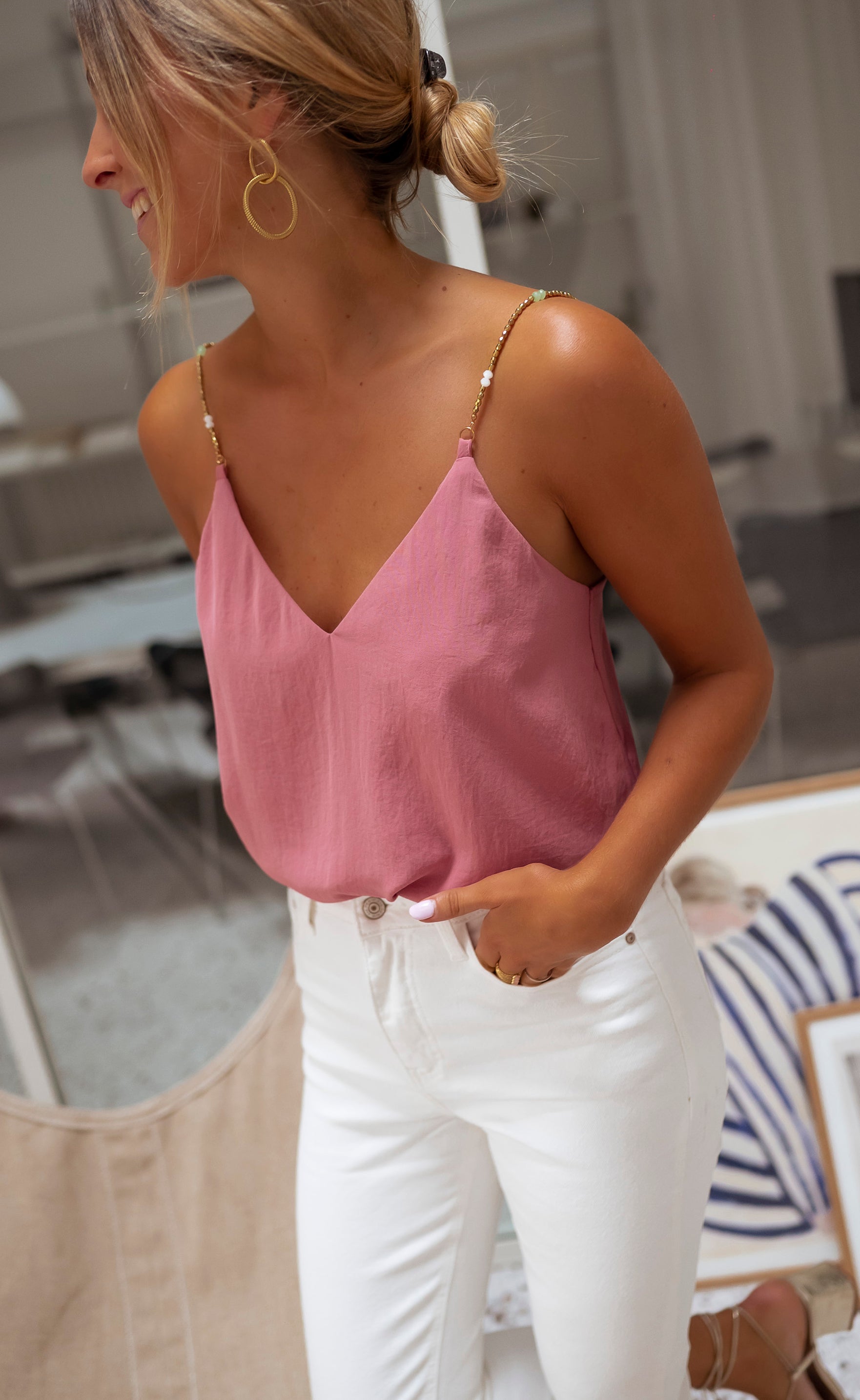 Old Pink Lacty Top