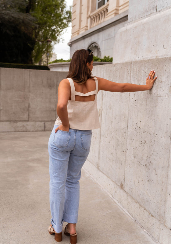 Beige Martial Top