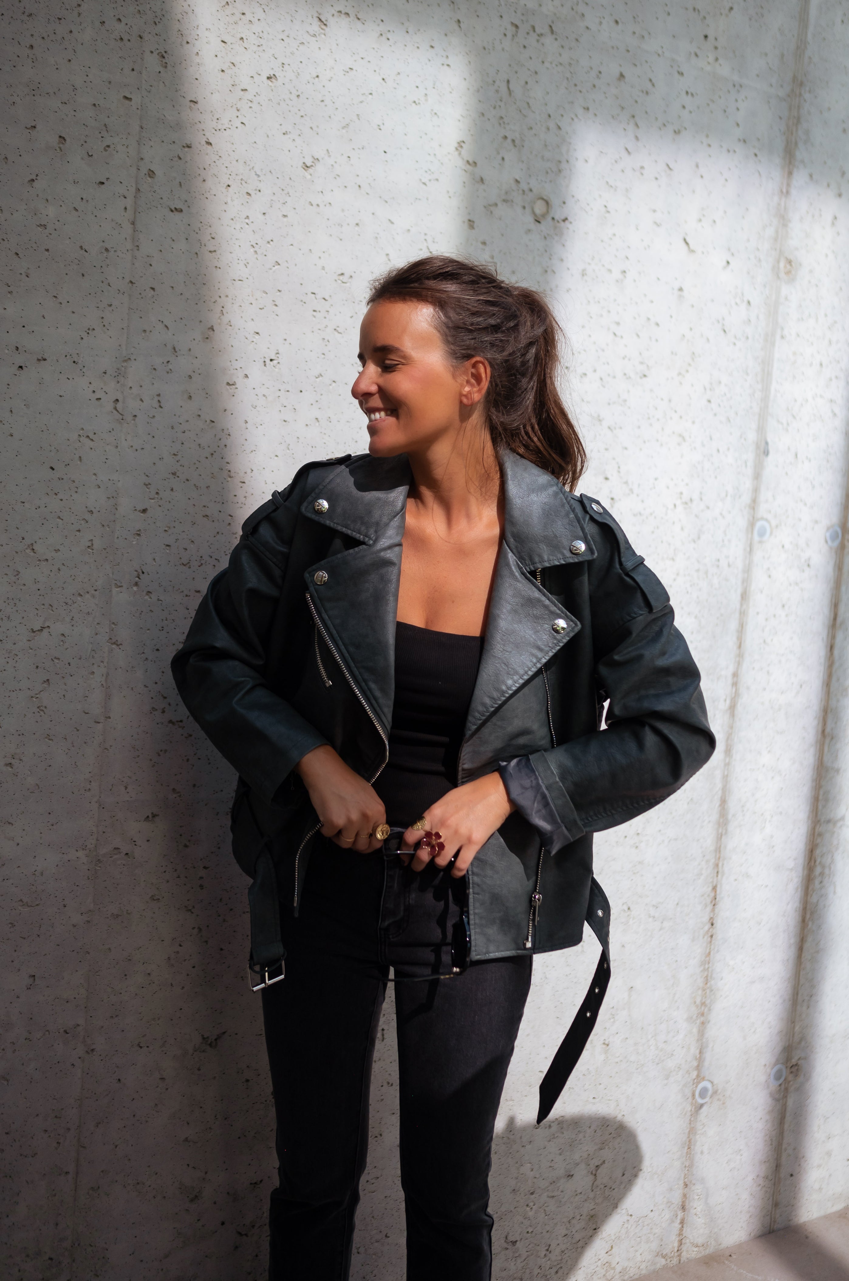 Grey Romu Biker Jacket