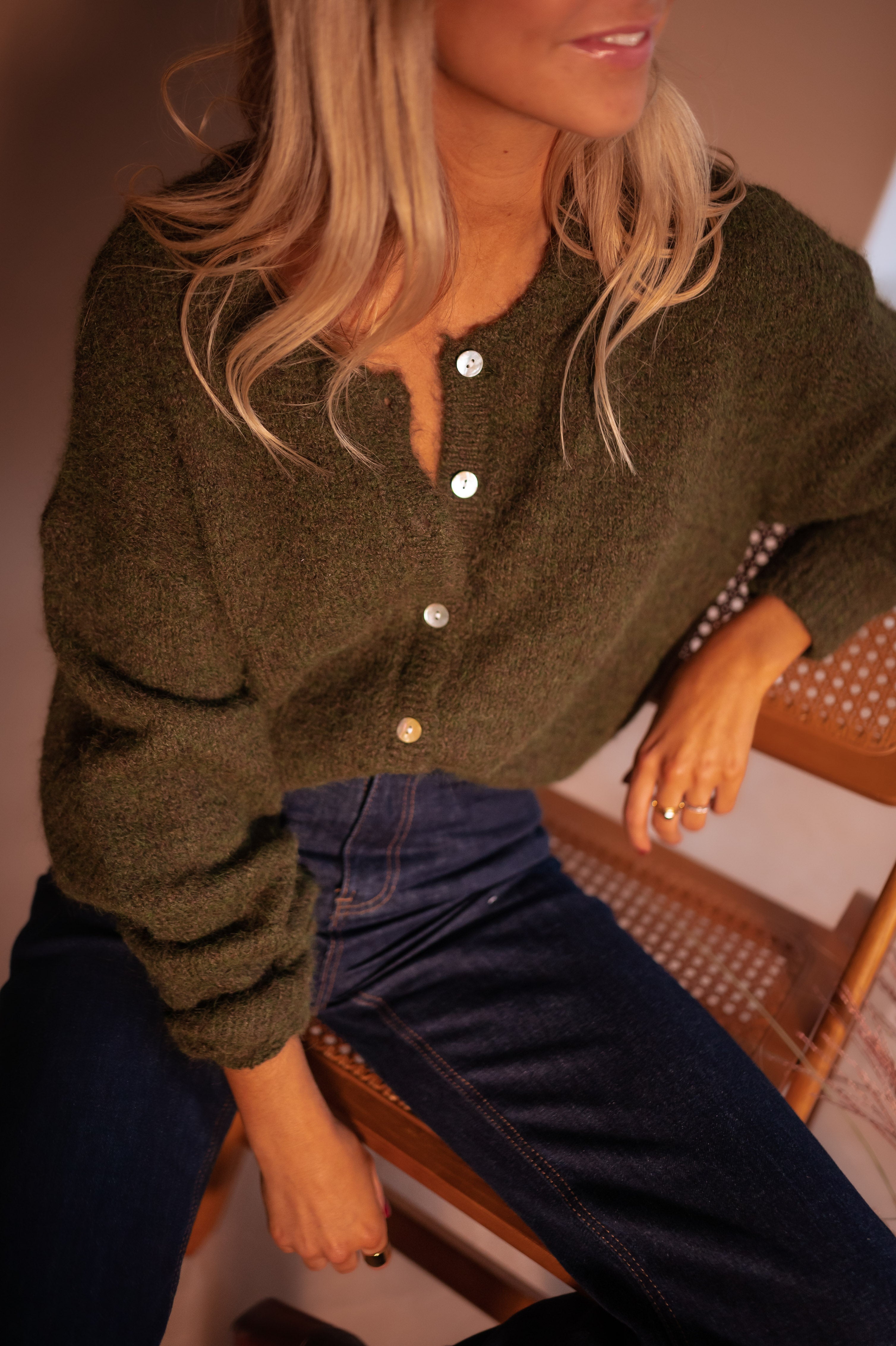 Khaki Harris Cardigan