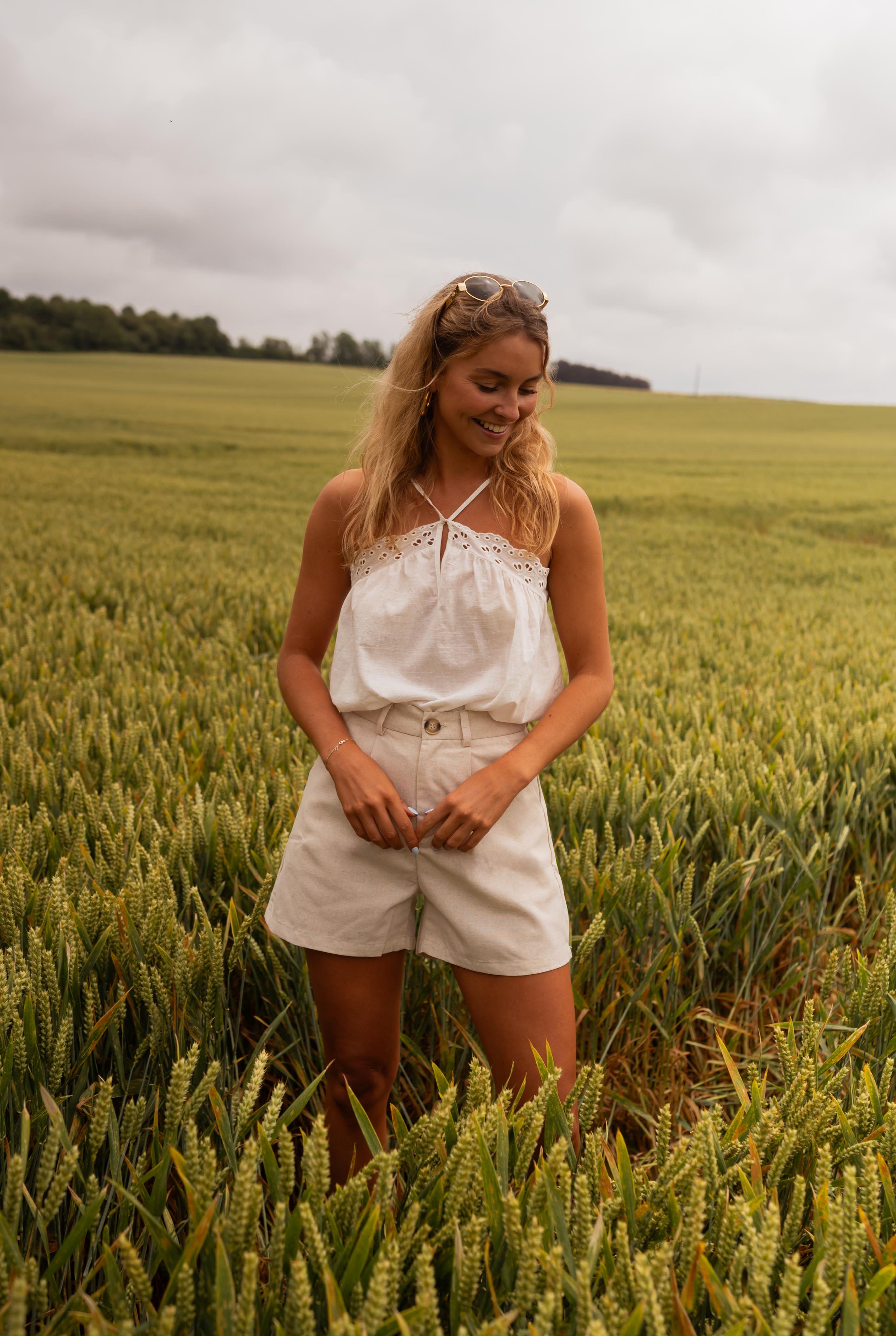 White Anesa Top