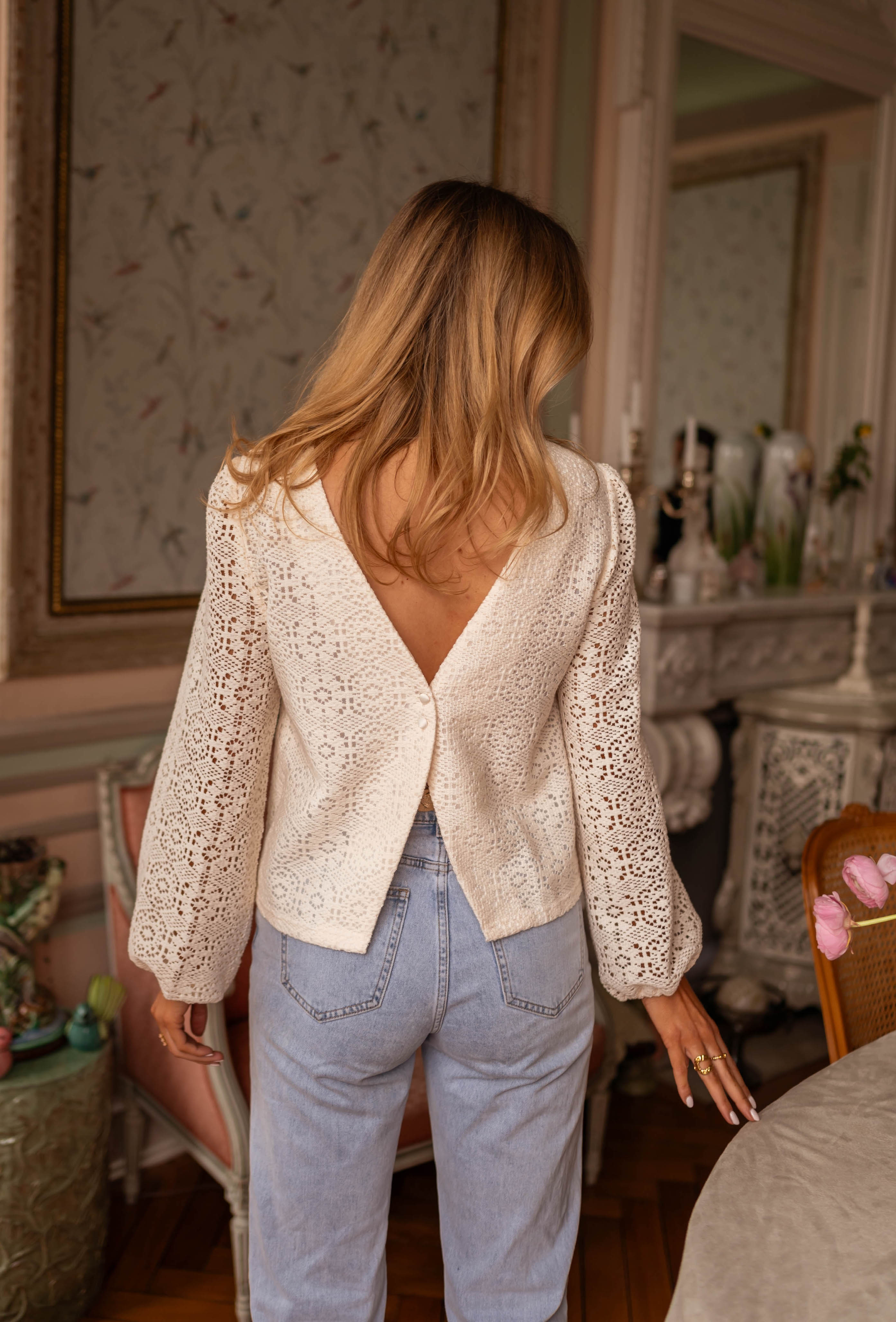 Ecru Lace Cloud Blouse