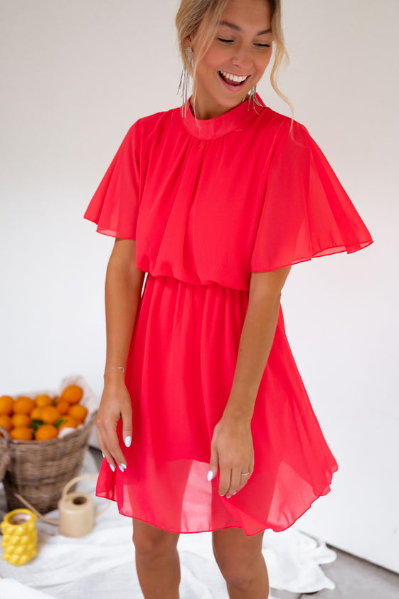 Raspberry Amandine Dress