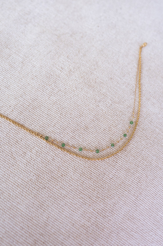 Golden and Green Pruda Necklace