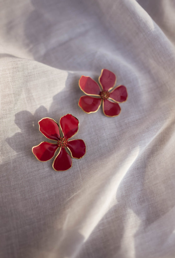 Burgundy Tyana Earrings