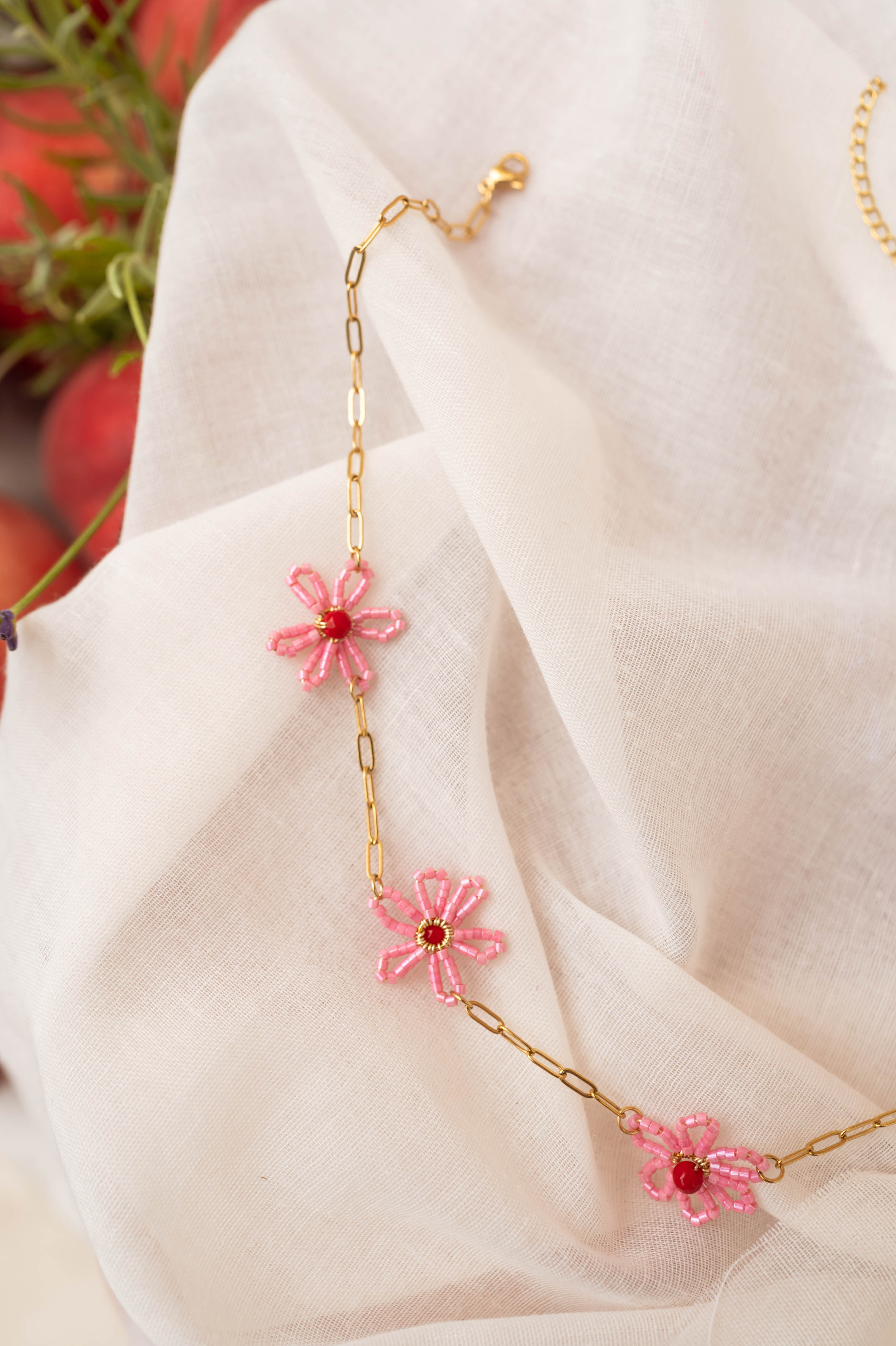 Golden and Pink Pynka Necklace