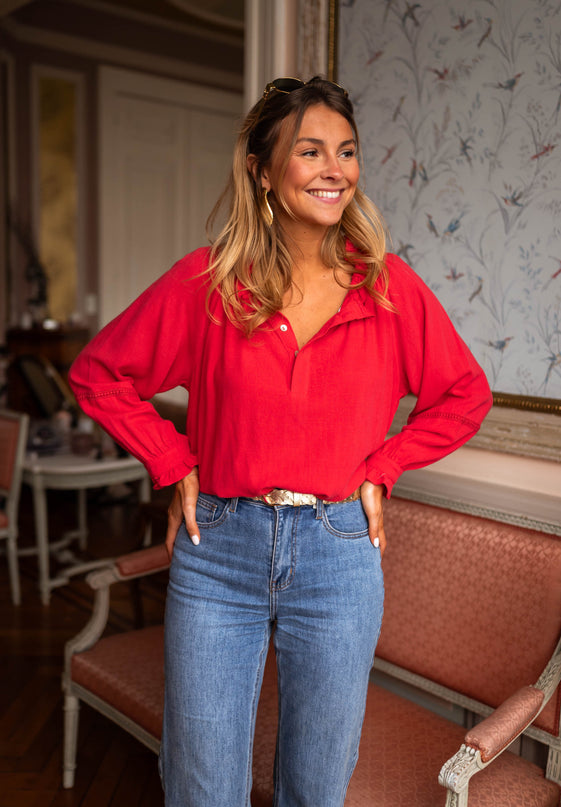 Red Gabin Blouse