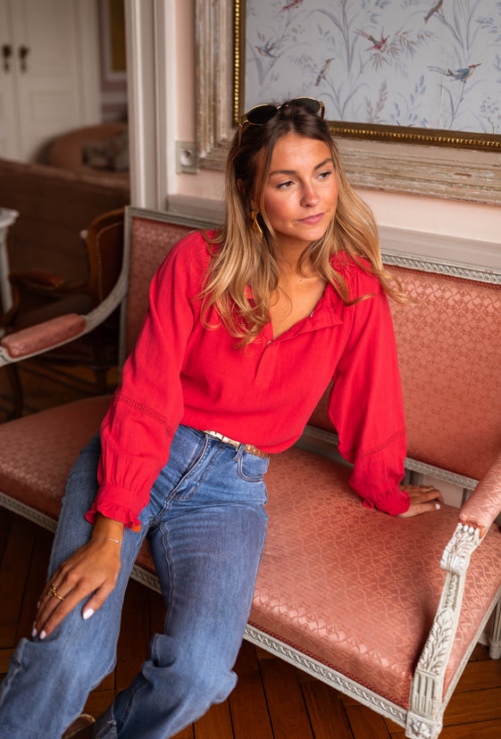 Red Gabin Blouse