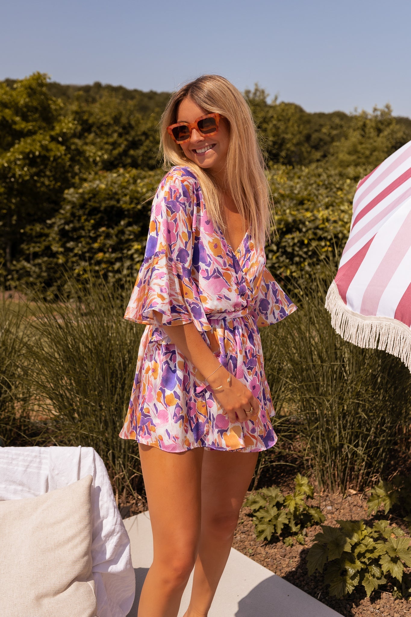 Purple Floral Basma Romper