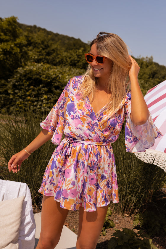 Purple Floral Basma Romper