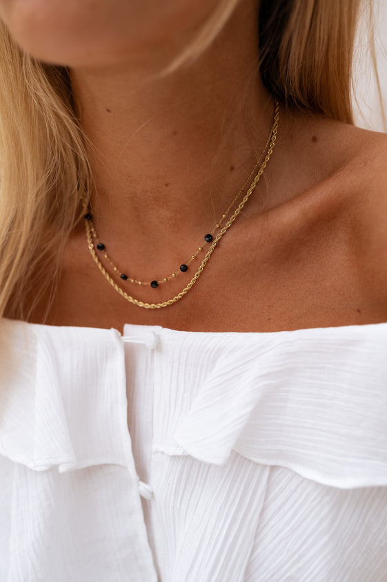 Golden and Black Pruda Necklace