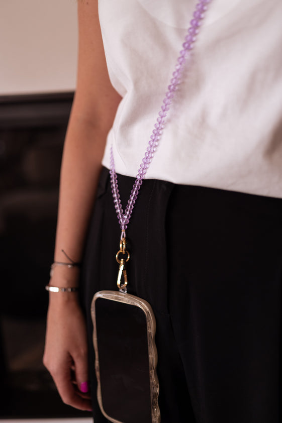 Purple Pearl Louha Phone Lanyard