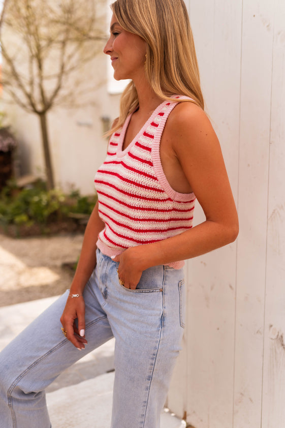 Pink and Red Amara Top