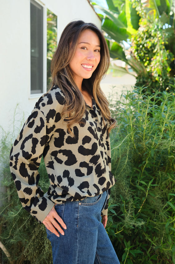 Khaki Leopard Tymou Shirt