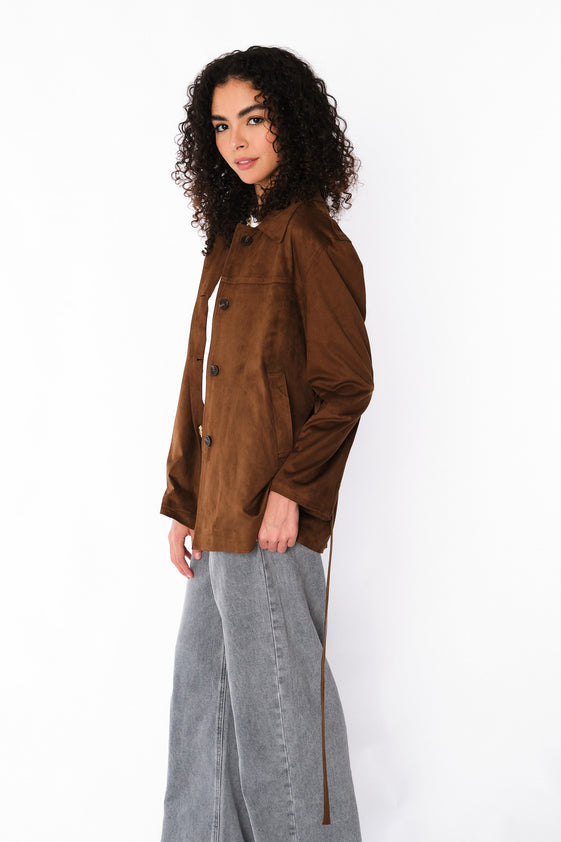 Chocolate Nore Suede Jacket