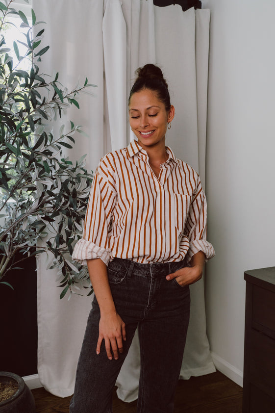 Ecru Striped Sasha Shirt