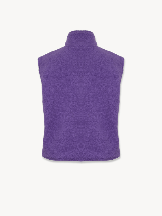 Ecru and Purple Dorian Polar Fleece Cardigan