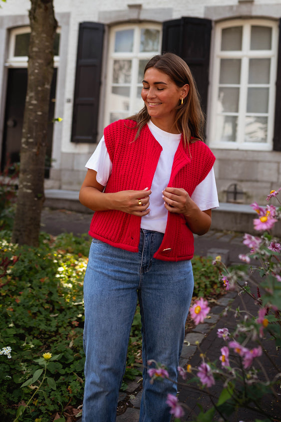 Red Corrine Cardigan