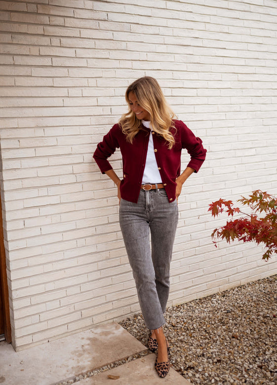 Burgundy Denysa Cardigan