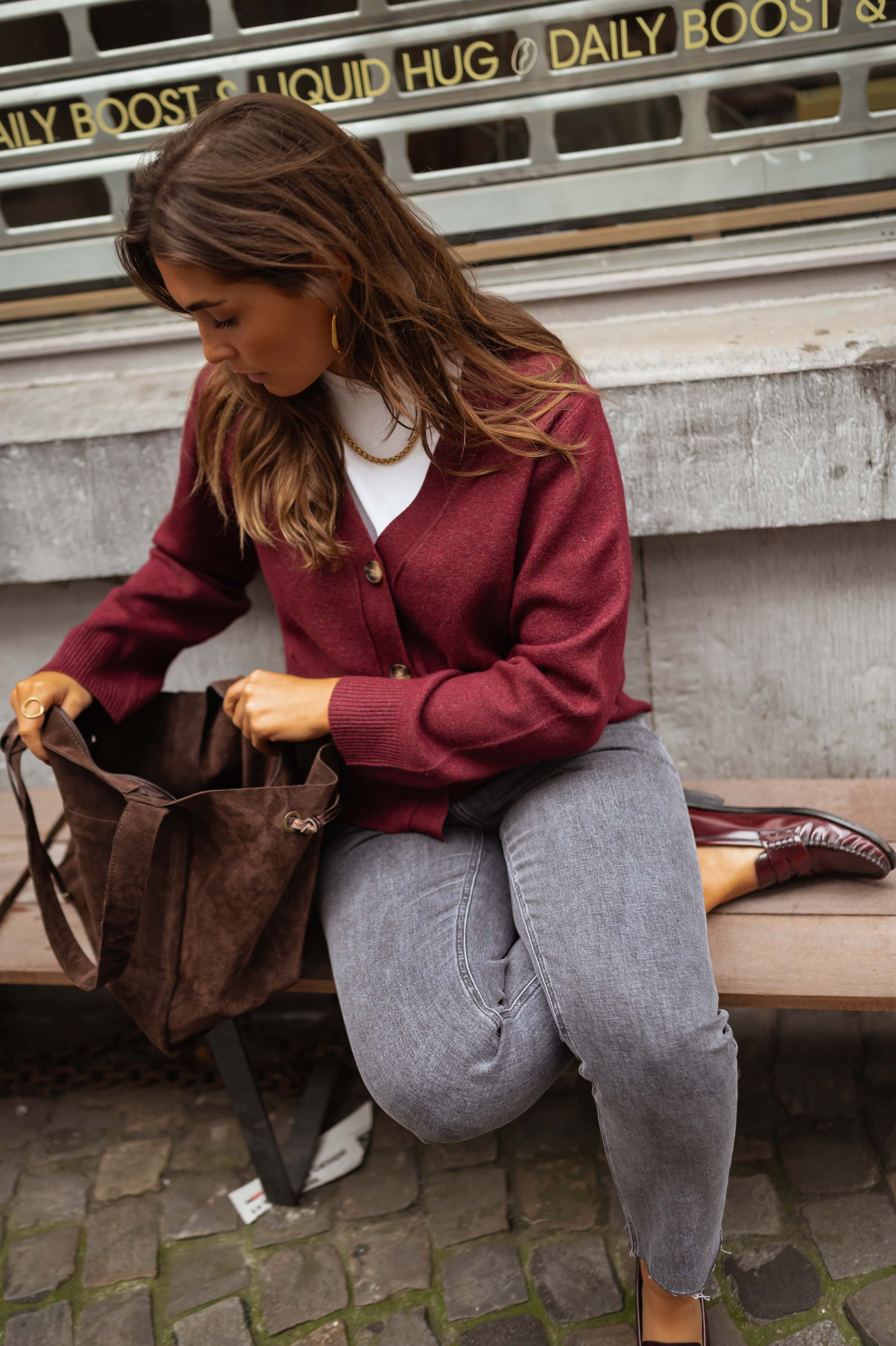 Burgundy Rima Cardigan