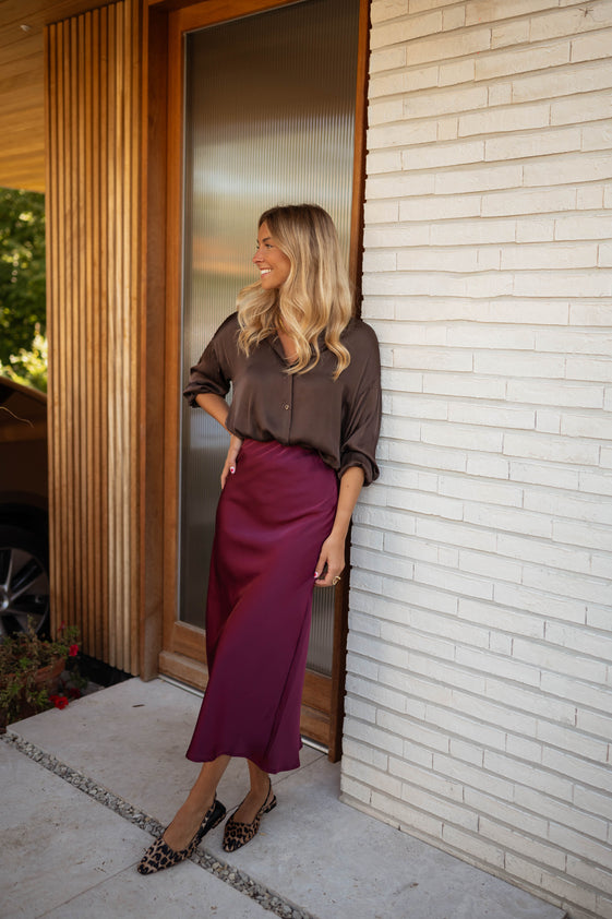 Burgundy Zina Skirt