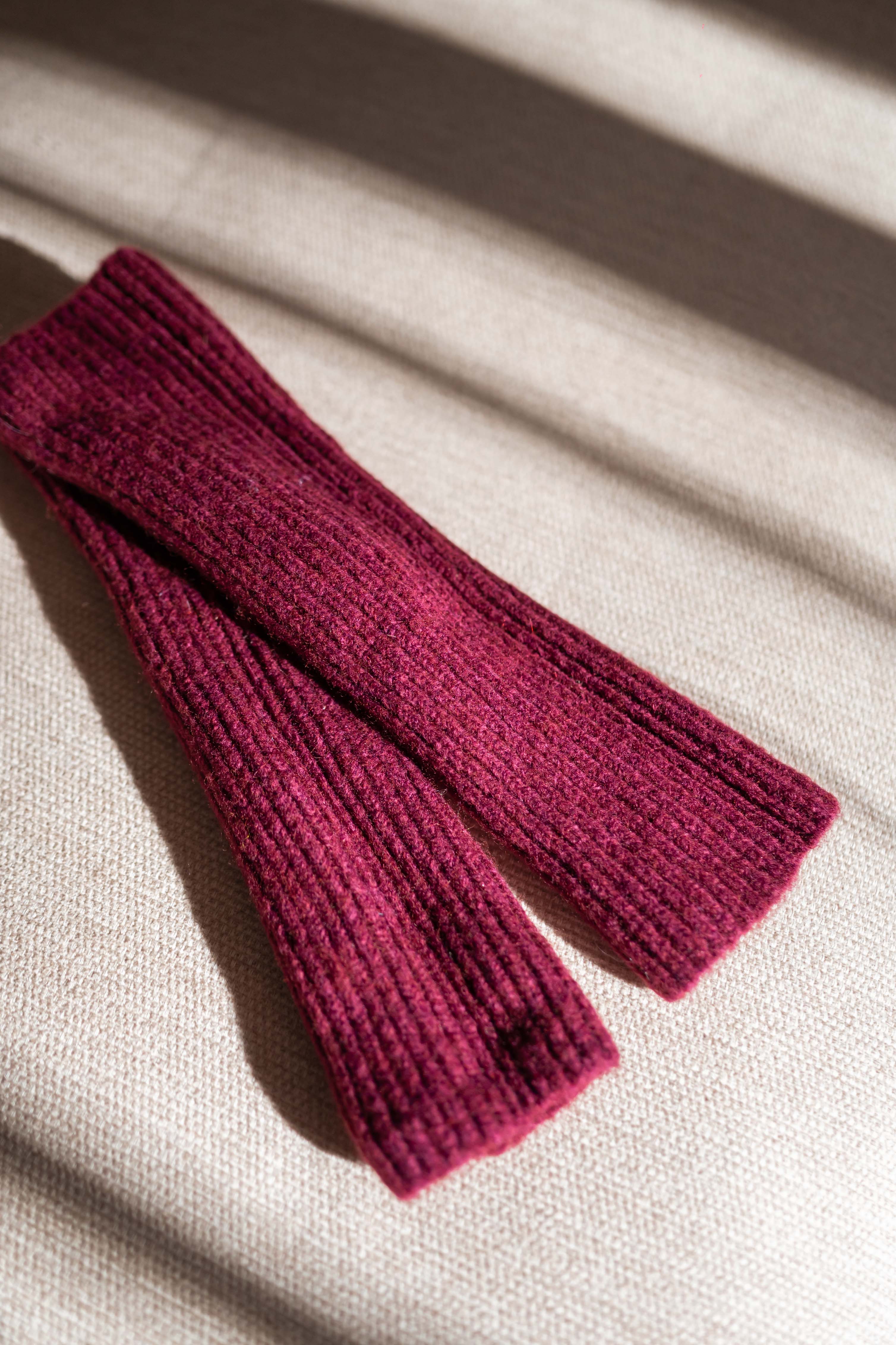 Burgundy Roann Mittens