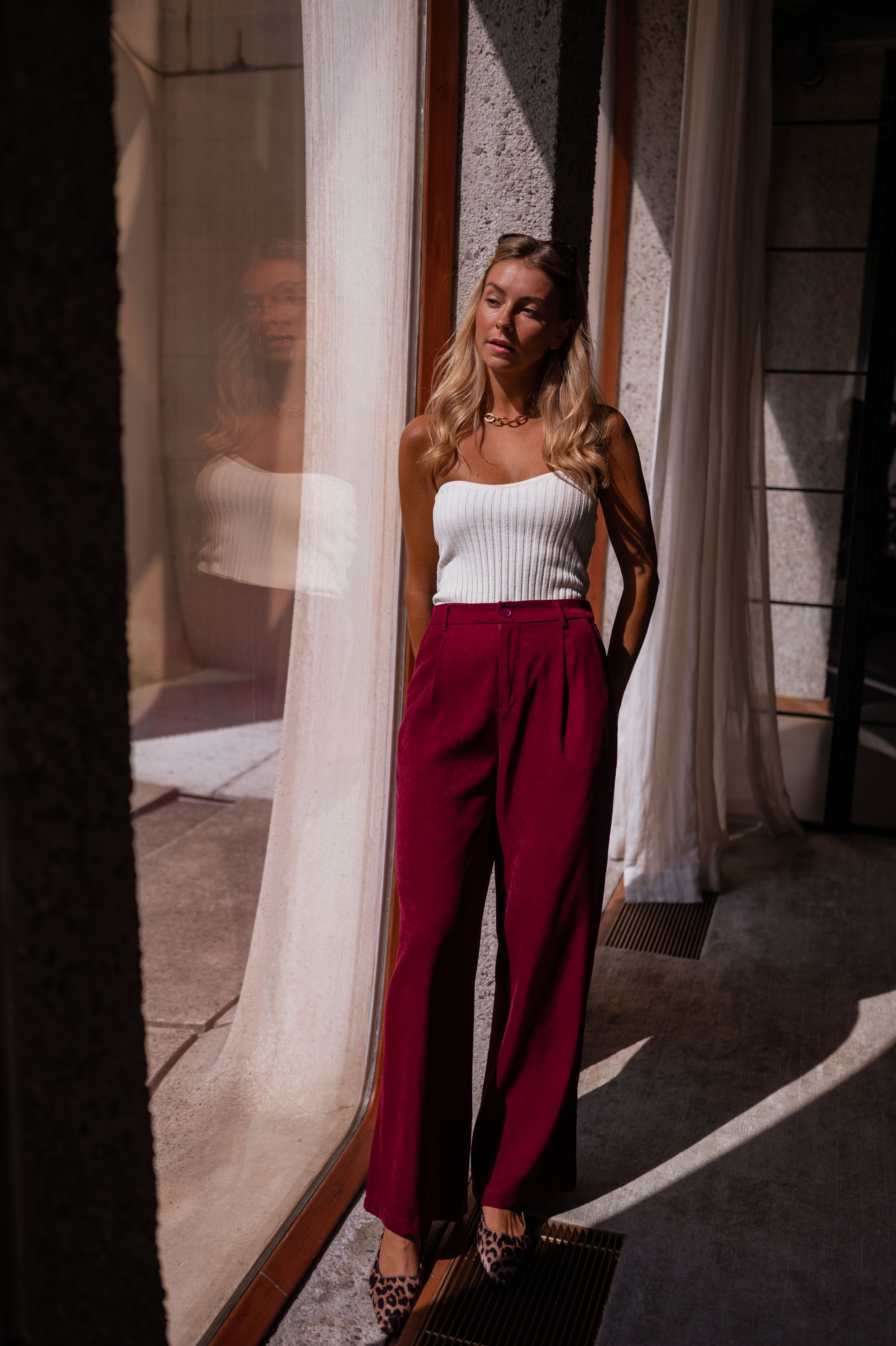 Burgundy Azra Pants