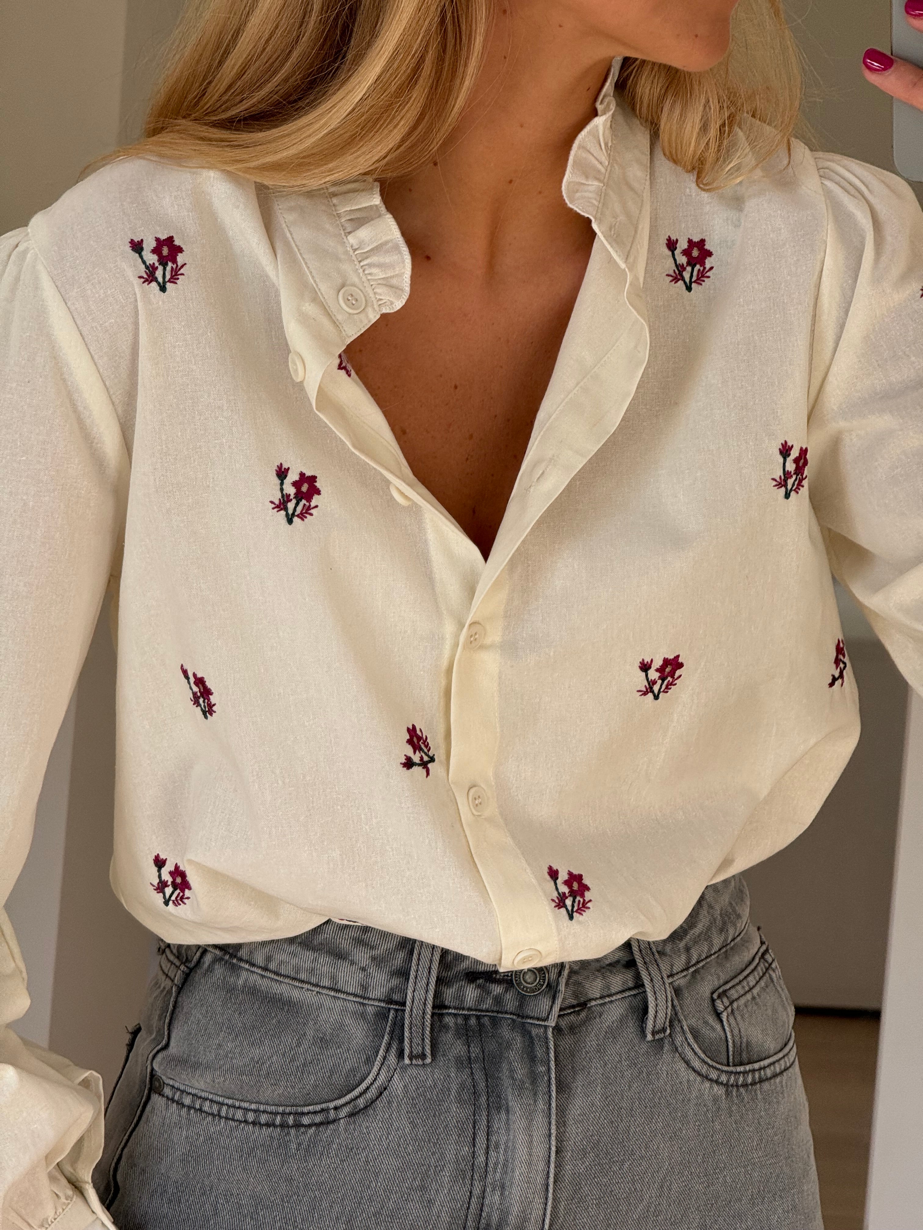 Ecru Floral Solena Shirt