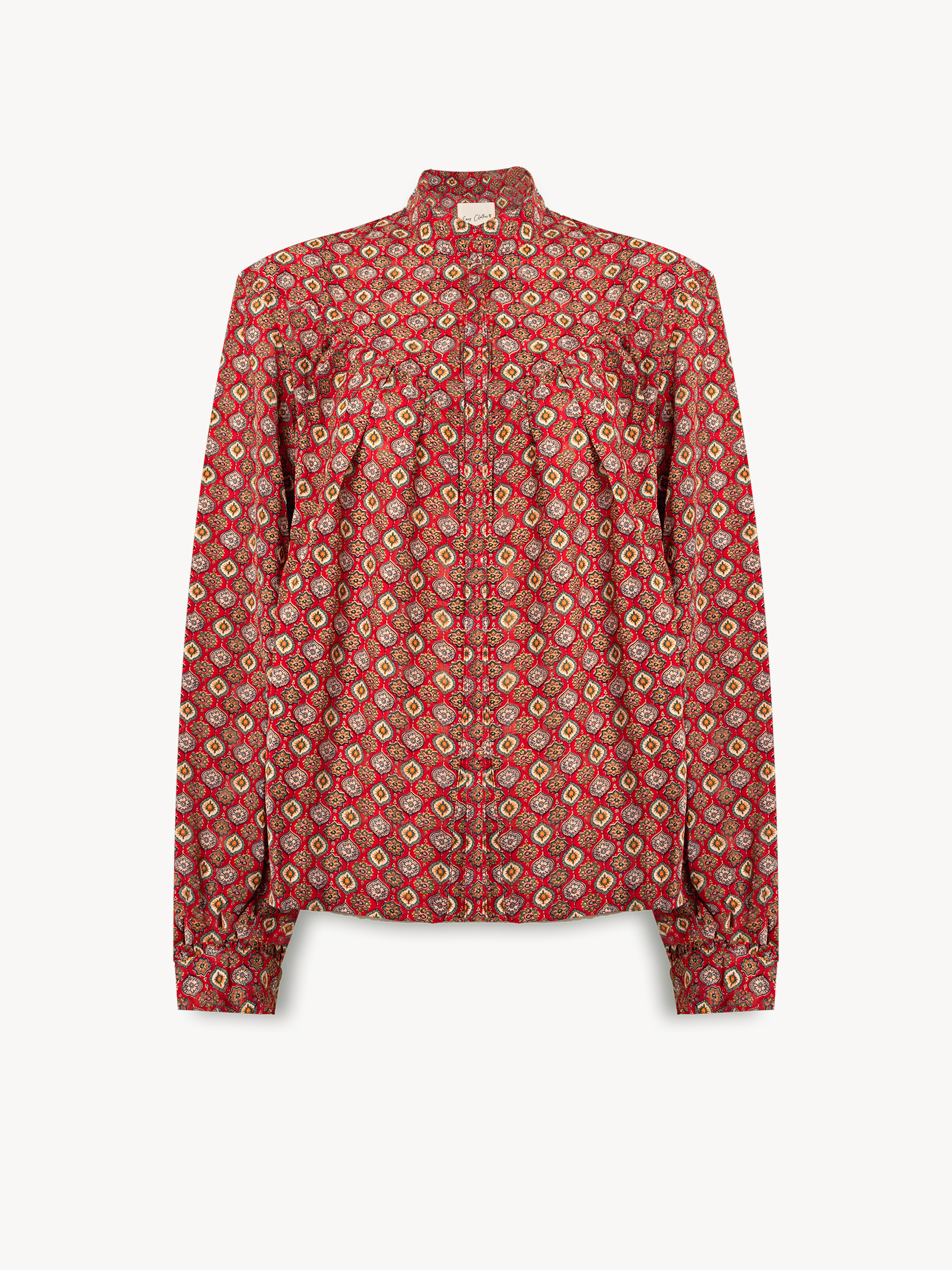 Red Patterned Morena Blouse