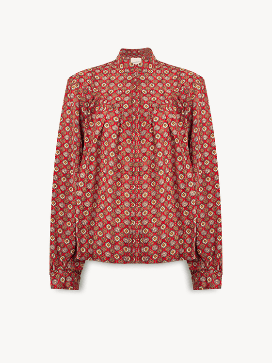 Red Patterned Morena Blouse