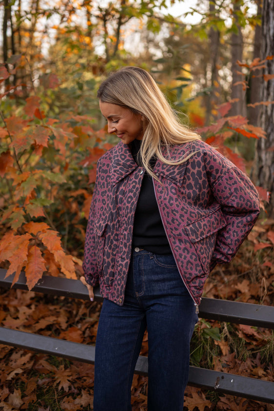 Burgundy Leopard Thelma Jacket