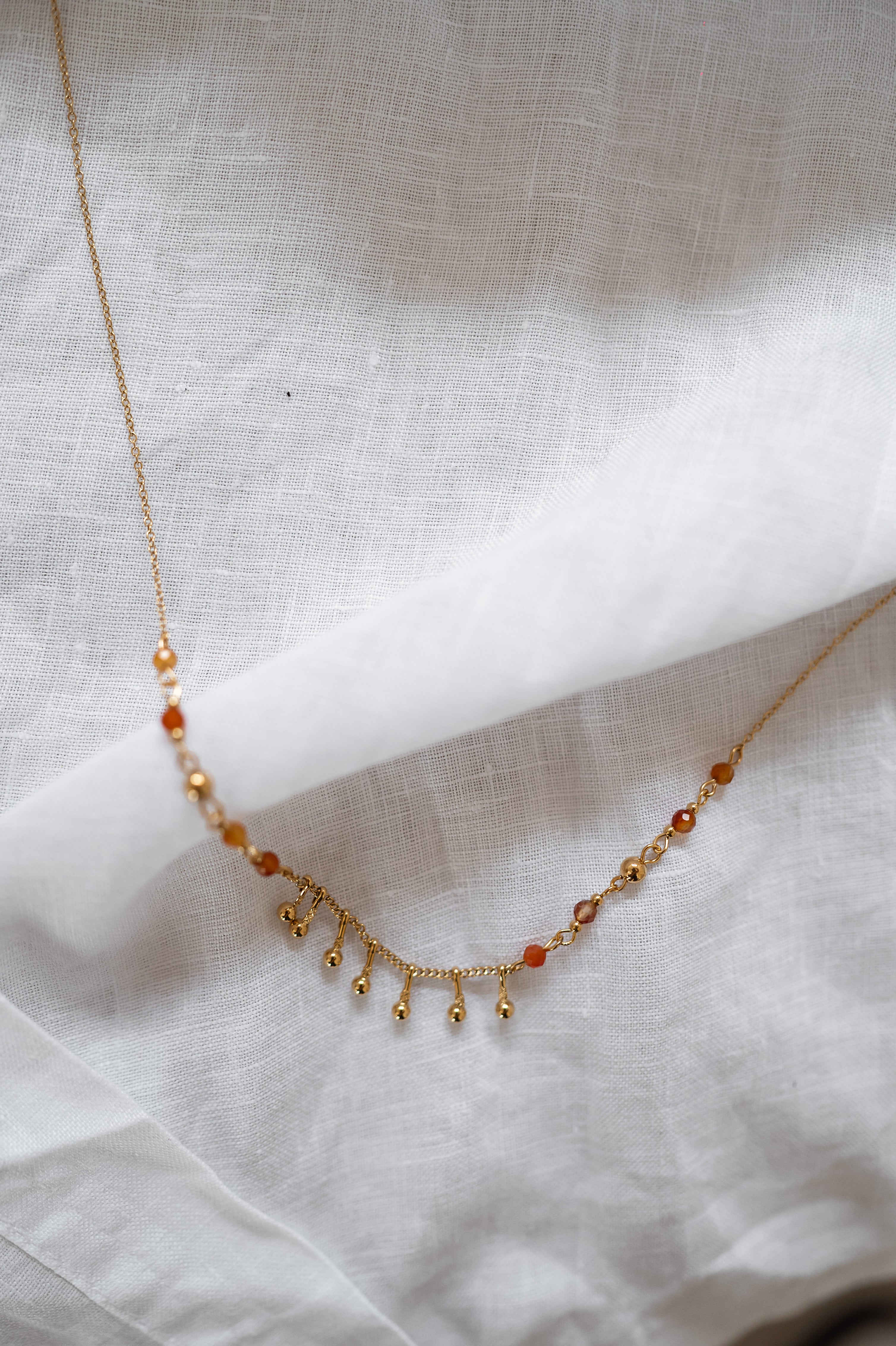 Golden and Orange Leewan Necklace