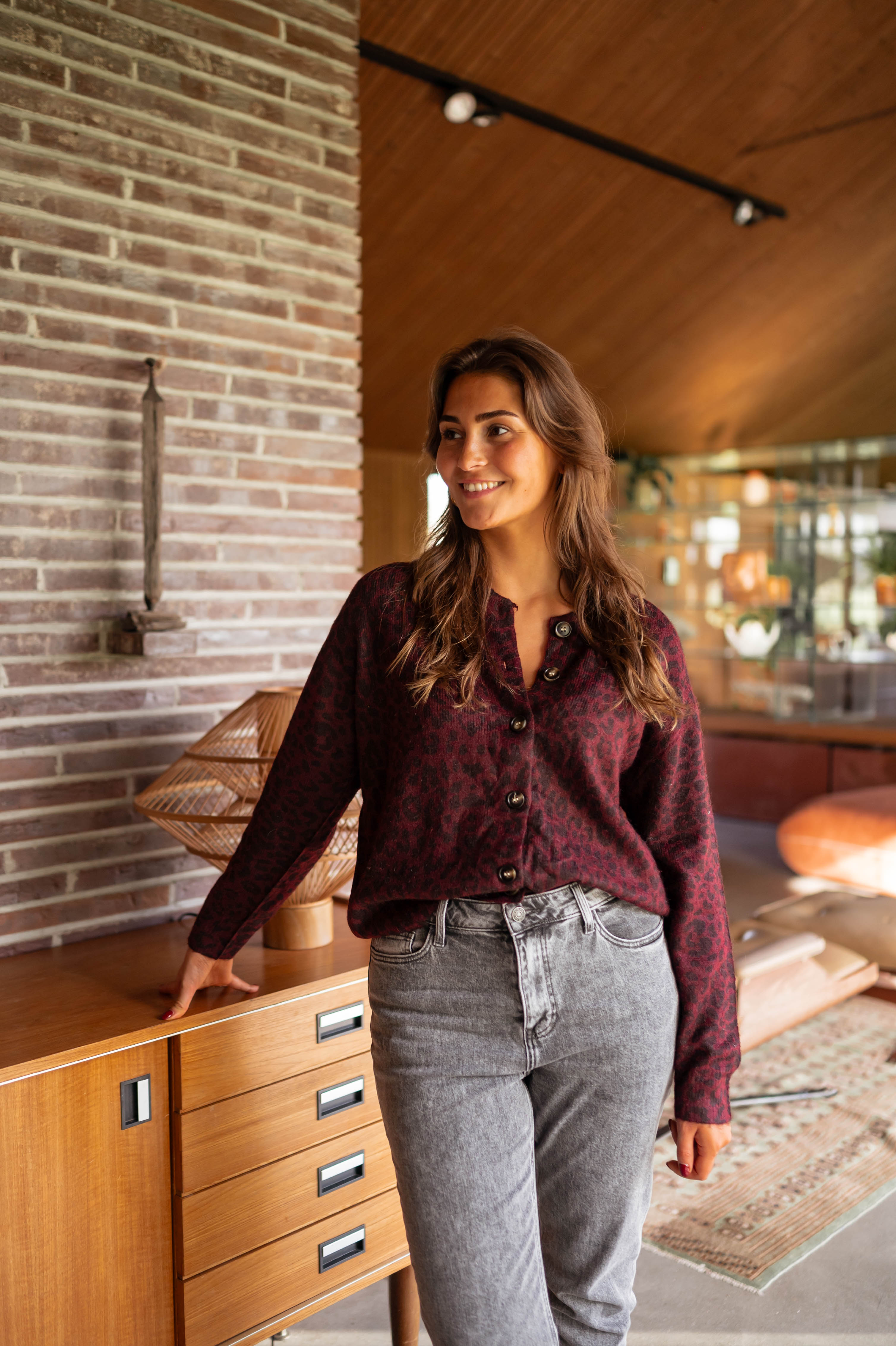 Burgundy Leopard Ozro Cardigan