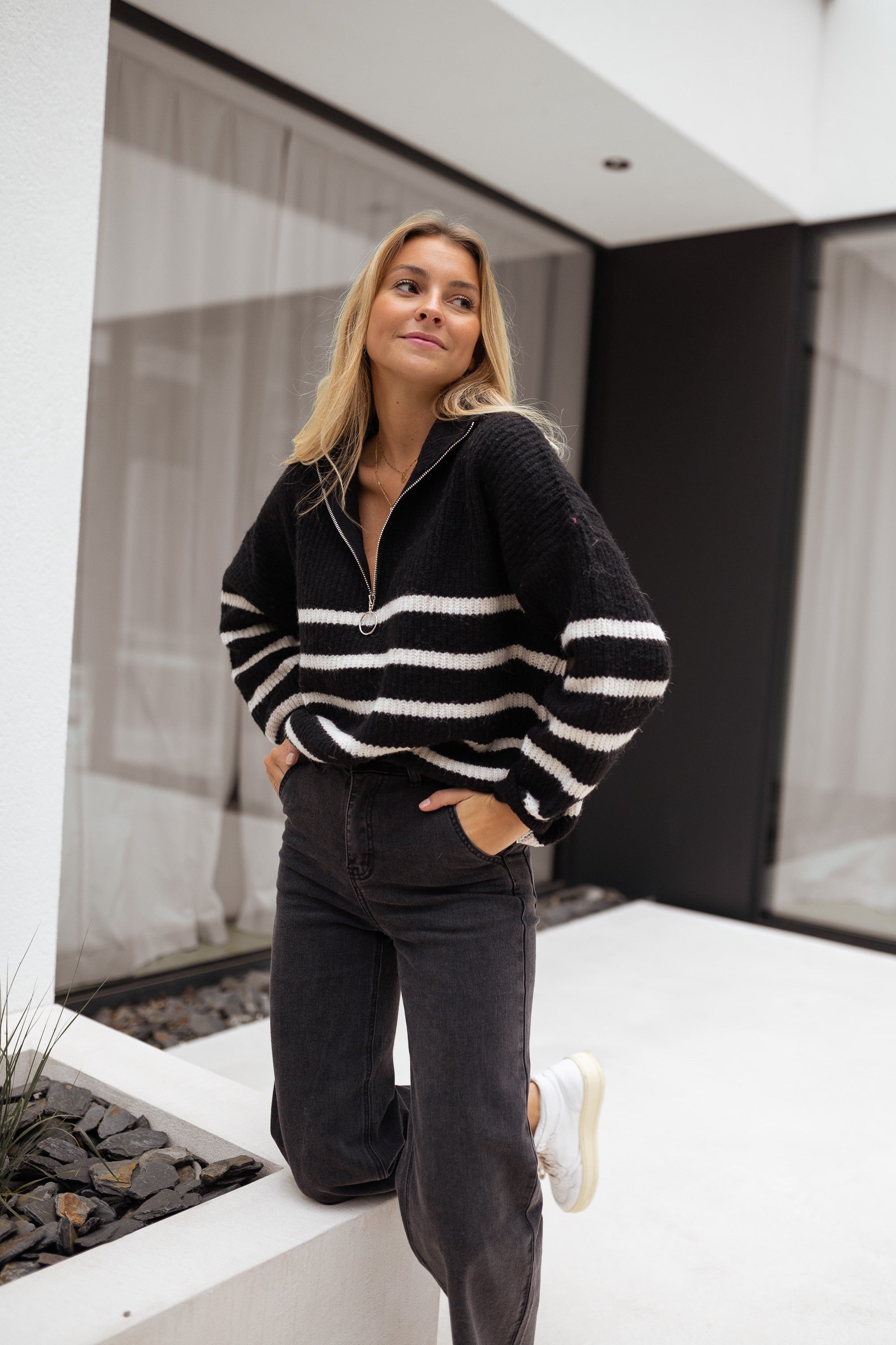 Black Striped Lelio Sweater