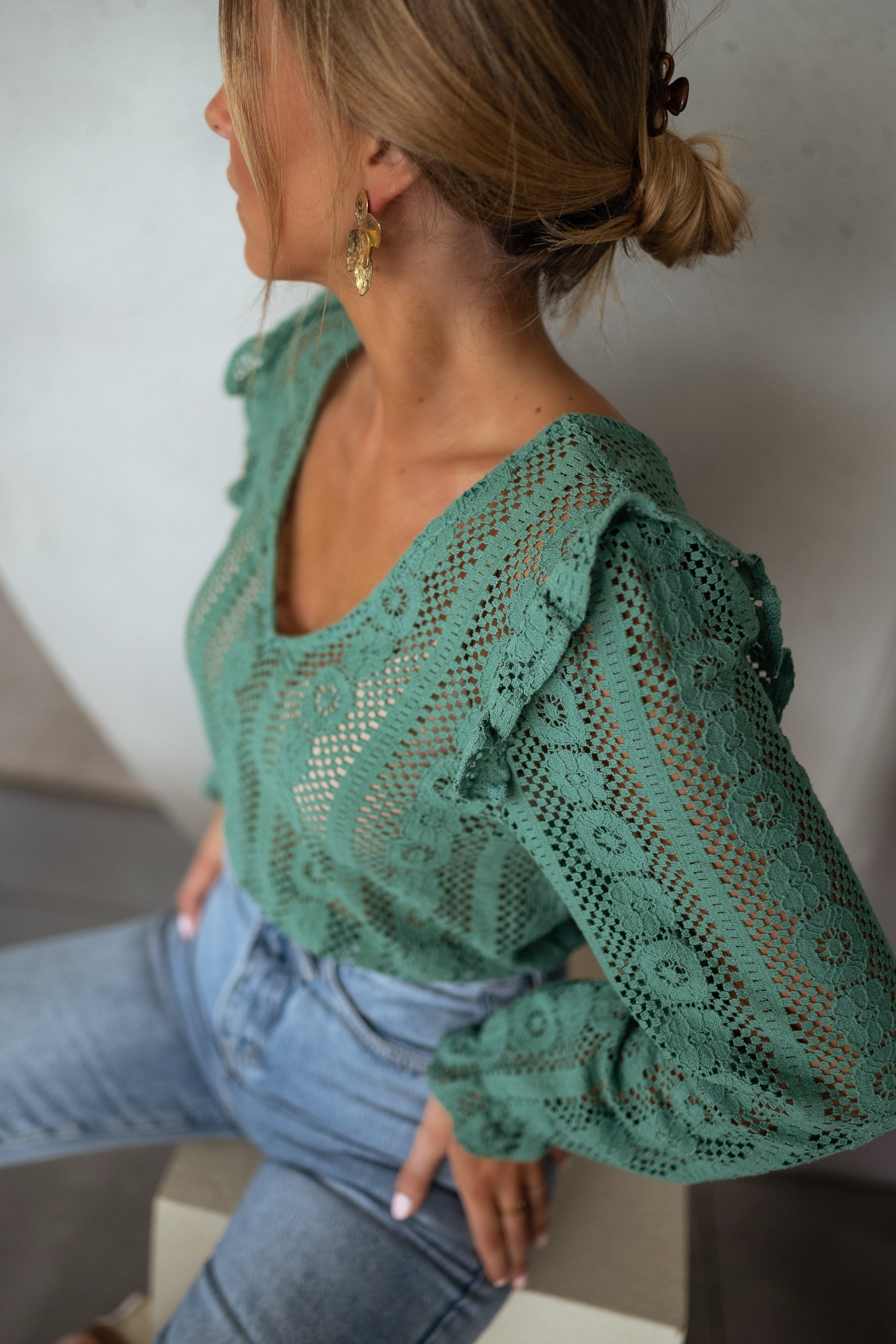 Green Lace Mencia Blouse