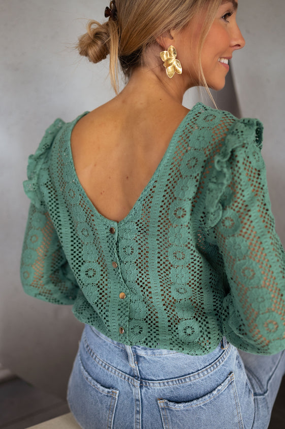 Green Lace Mencia Blouse