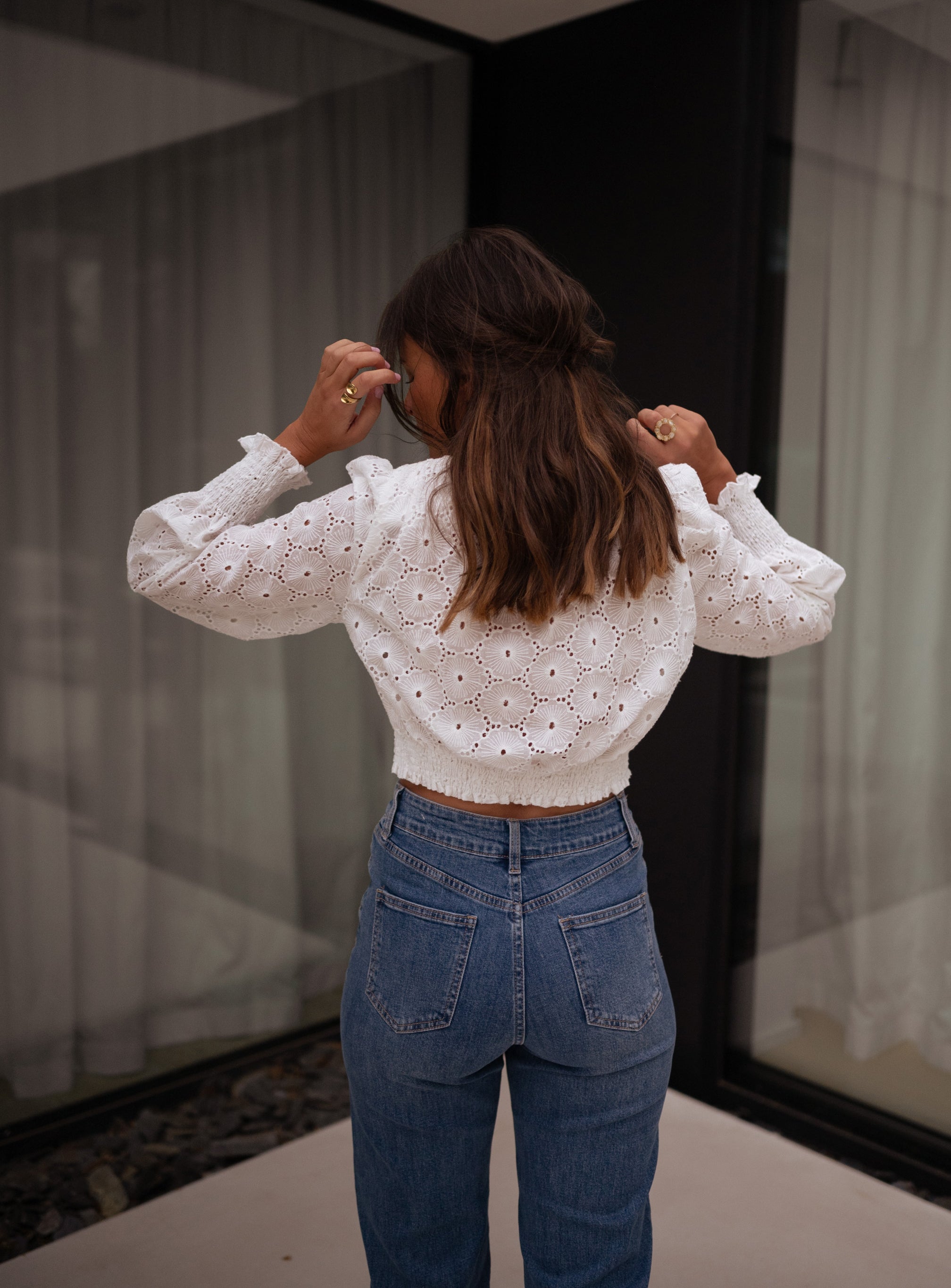 White Jana Embroidered Blouse