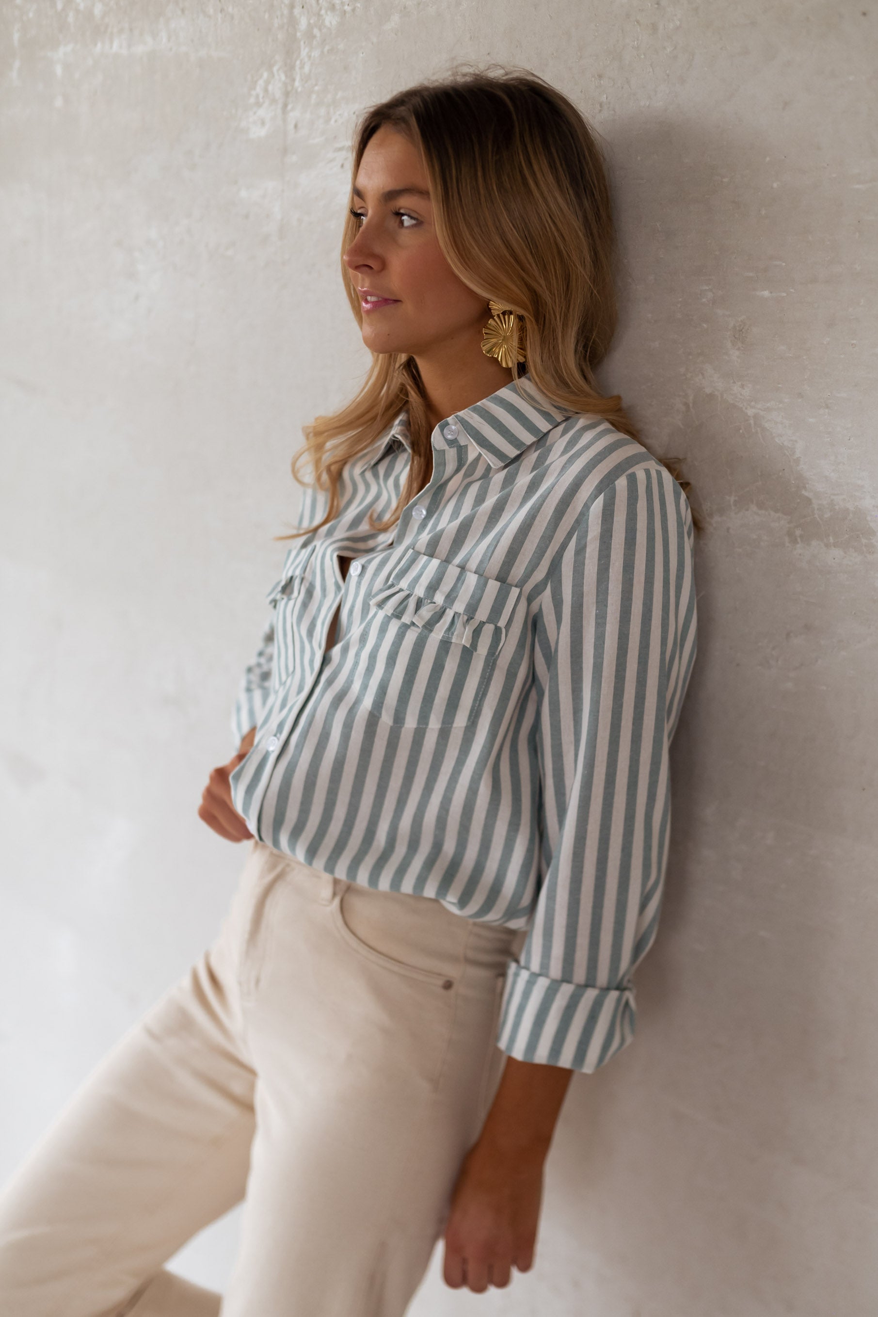 Praia White Shirt With Lines